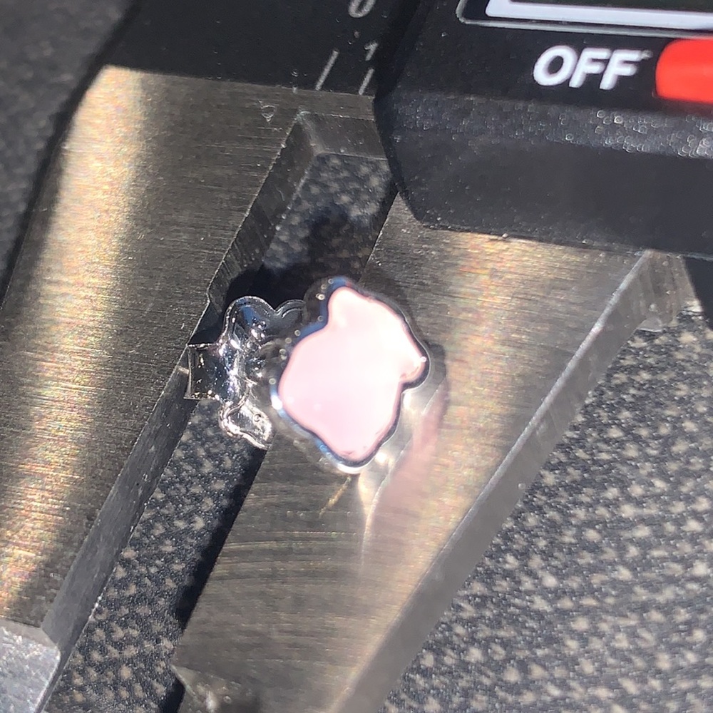 Tous Pink Silver ROSE QUARTZ Stone Earrings Silver Studs - Picture 10 of 16